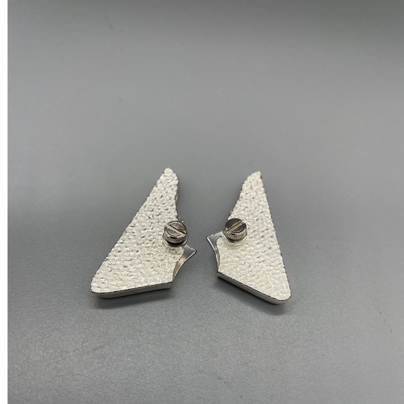 Vintage Western Floral Engraved Silver Tone Shirt Collar Tips Cowboy Accessory - Picture 4 of 5